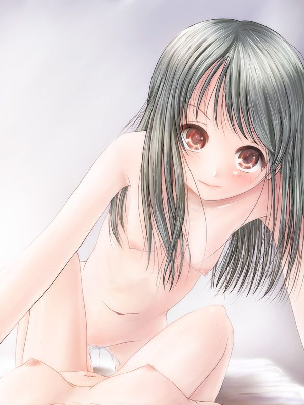 Two girls with grey hair and red eyes engage in yuri, lying on all fours, with eye reflection and pussy juice.